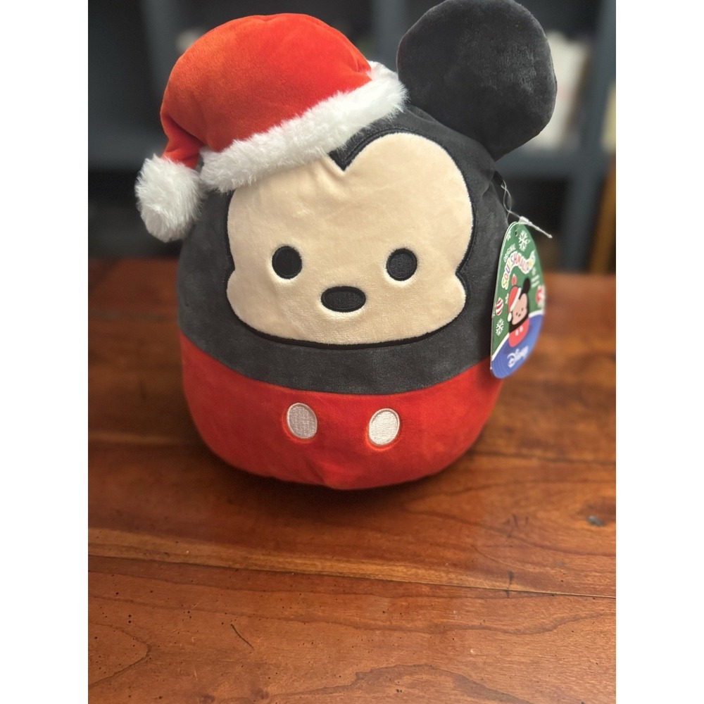 Squishmallow Disney Mickey Mouse Santa Hat Christmas‎ Holiday Plush 10" NEW